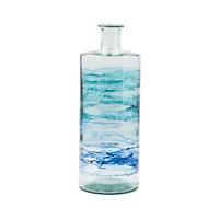 Hello Honey® 15.75" Blue Ombre Hand Painted Reclaimed Glass Vase