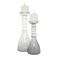The Novogratz Glass Contemporary Candle Holder Set