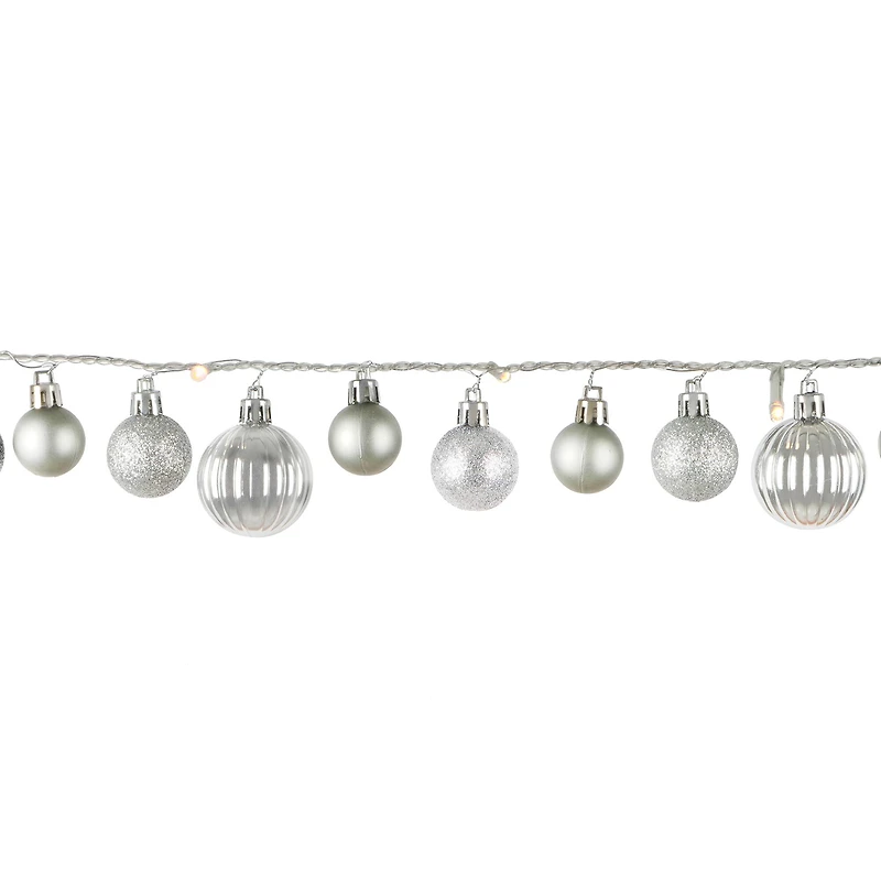 6ft. Silver & Gray Ornaments LED Garland String Lights by Ashland®