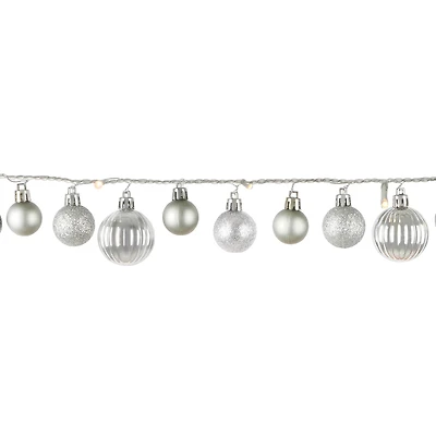 6ft. Silver & Gray Ornaments LED Garland String Lights by Ashland®
