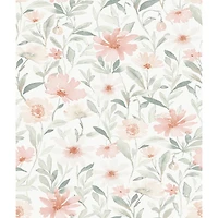 RoomMates Pink & Jade Flower Market Peel & Stick Wallpaper