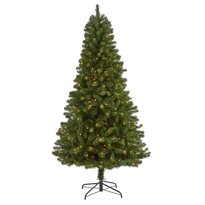 7.5ft. Pre-Lit Virginia Fir Artificial Christmas Tree, Clear Lights
