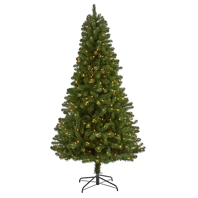 7.5ft. Pre-Lit Virginia Fir Artificial Christmas Tree, Clear Lights