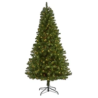 7.5ft. Pre-Lit Virginia Fir Artificial Christmas Tree, Clear Lights