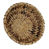 Hello Honey® 12.5" Brown Woven Buri & Banana Fiber Basket Organizer