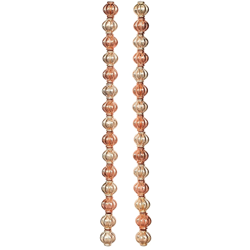 12 Pack:  Gold & Rose Gold Shiny Metal Bicone Beads, 8mm by Bead Landing™