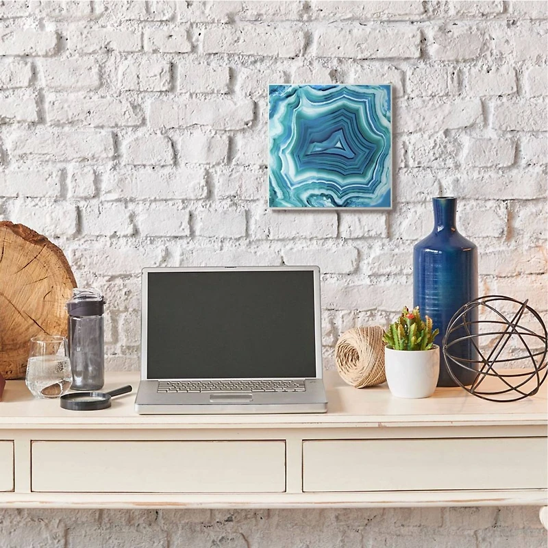 Stupell Industries Blue Agate Crystal Pattern Wall Plaque