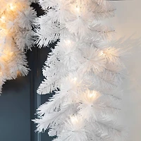 Glitzhome® 9ft. Pre-Lit White Pine Christmas Garland with LED Lights and Timer
