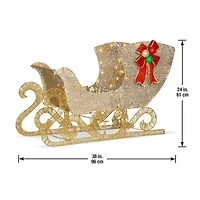 3ft. Crystal Splendor Sleigh with 70 White LED Lights