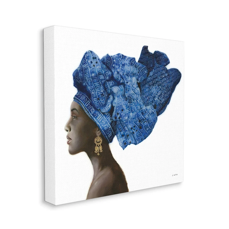 Stupell Industries Strong Female Portrait With Patterned Head Wrap Canvas Wall Art
