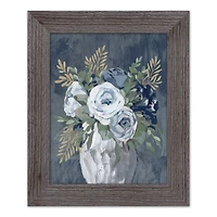 Flower Vase On Navy Western Framed Print
