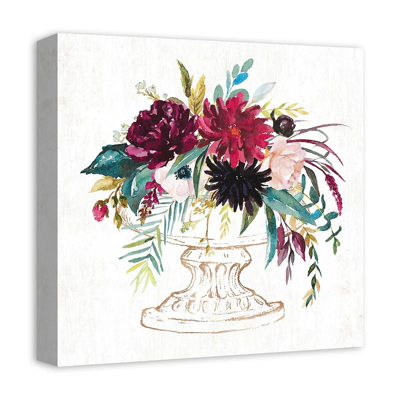 Jewel Toned Florals Canvas Wall Art