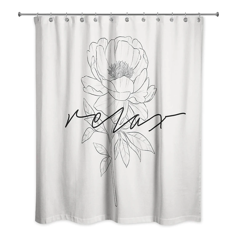 Relax Poppy 71" x 74" Shower Curtain