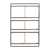 Brown Wood Industrial Wall Shelf, 35" x 24" x 6"