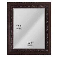 Head West® 36" Addyson Embossed Rich Brown Framed Beveled Wall Mirror