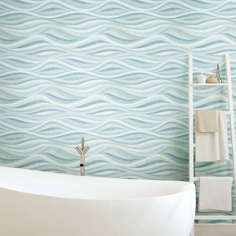 RoomMates Mosaic Waves Peel & Stick Wallpaper