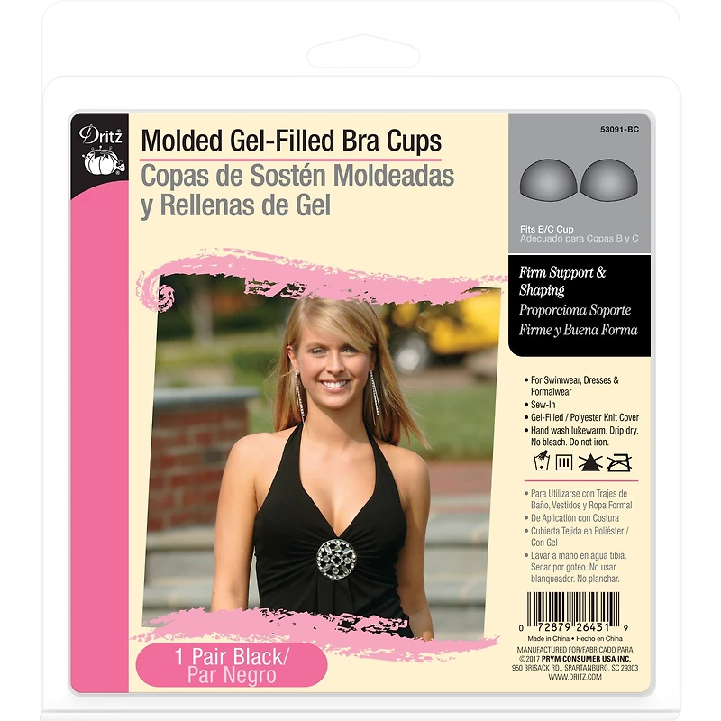 Dritz® Black Molded Gel-Filled Bra Cups, B/C