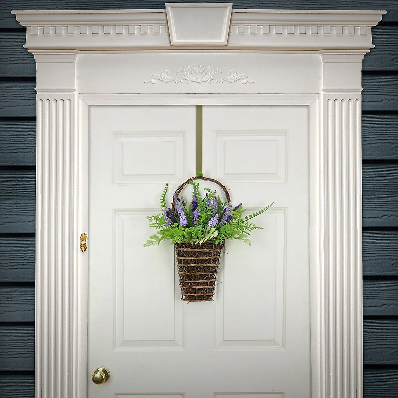 20" Spring Astilbe & Fern Wall Basket