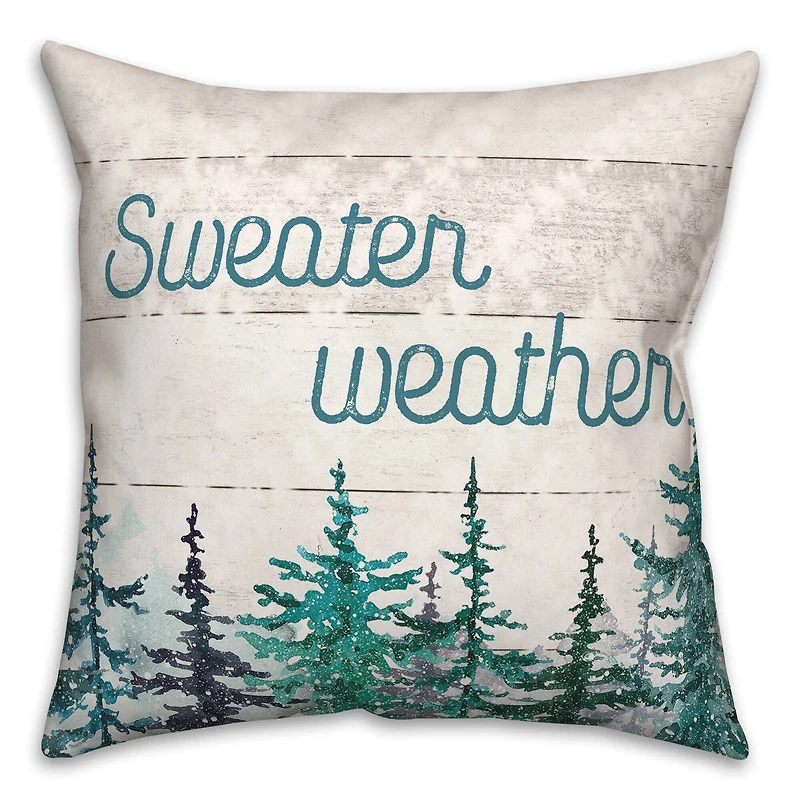 Sweater Weather Trees 18x18 Throw Pillow
