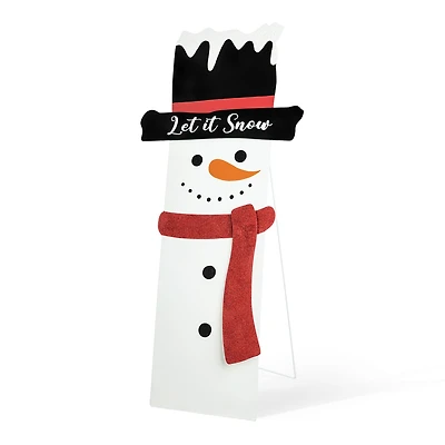 Glitzhome® 36" Metal Glittered Snowman Porch Décor