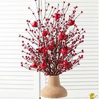 Glitzhome® 28" Valentine's Red Berry &Heart Picks Set