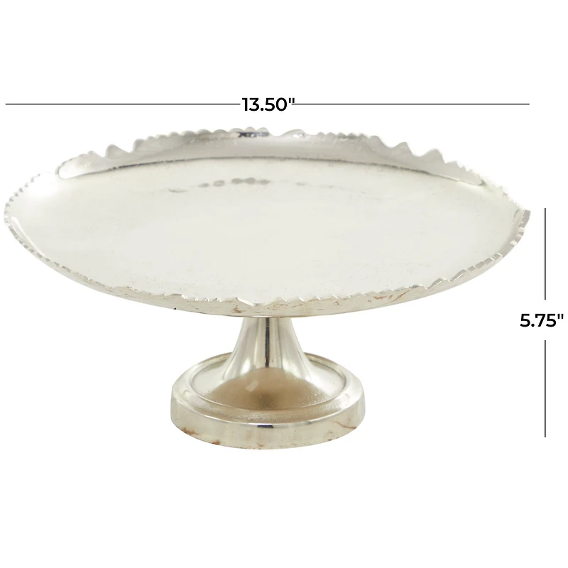 CosmoLiving by Cosmopolitan 13" Silver Aluminum Cake Stand