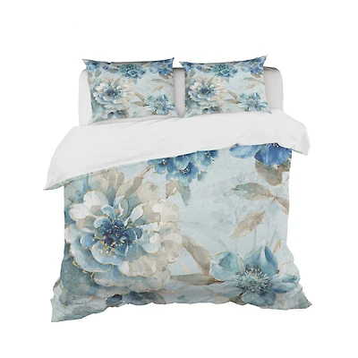 Designart 'Indigold Watercolor Lovely bird IV' Cottage Bedding Set