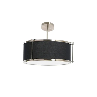 Hello Honey® 10" Metal Semi-Flush Mount Ceiling Light with Captured Linen Shade