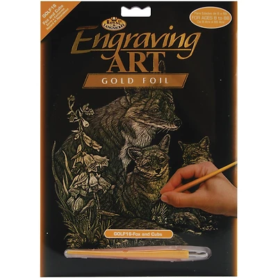 Royal & Langnickel® Engraving Art™ Fox & Cubs Gold Foil Kit