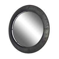 Gray Industrial Metal Wall Mirror