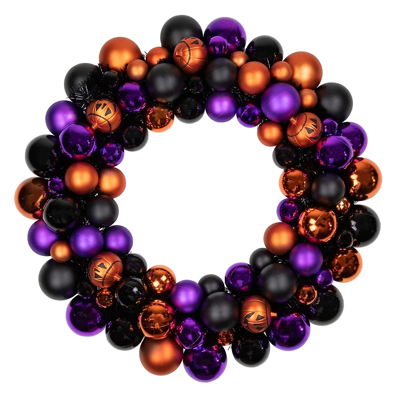 24'' Unlit Jack-O-Lantern Shatterproof Ball Ornament Halloween Wreath