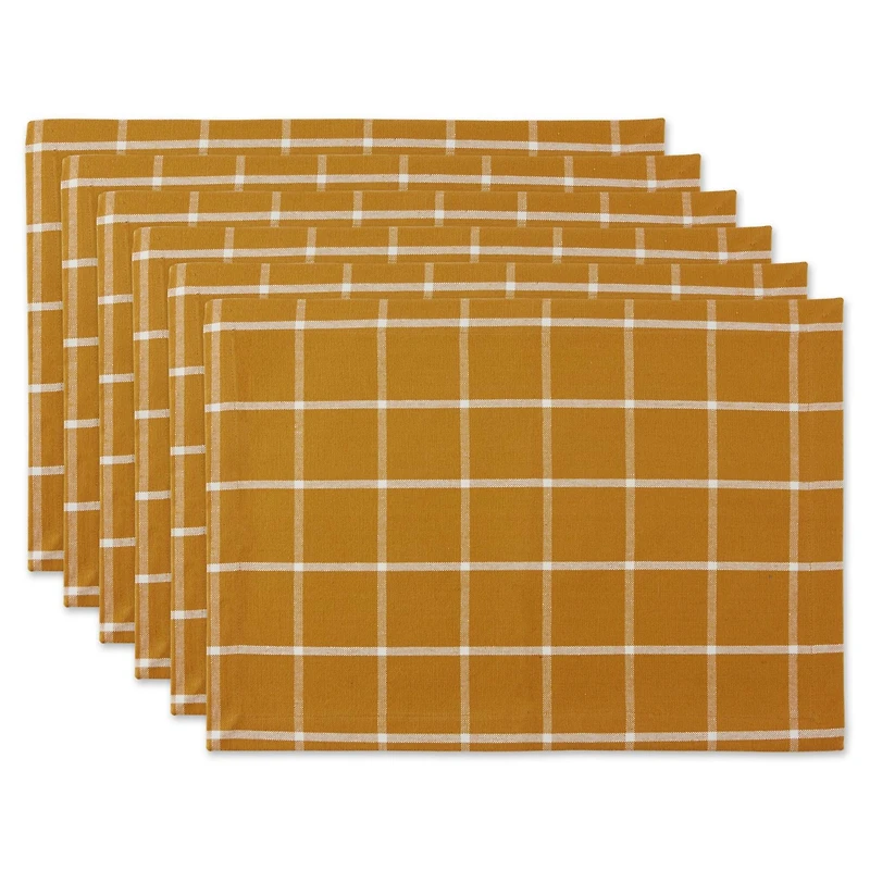 DII® Honey Gold Check Placemats, 6ct.