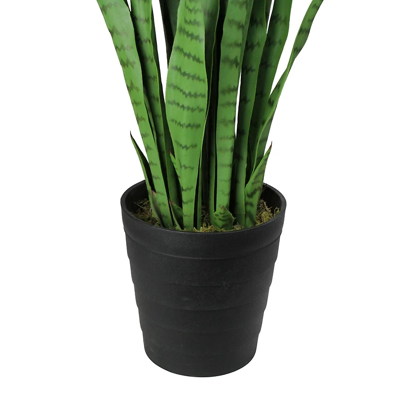 3ft. Potted Two-Tone Green Artificial Snake Plant
