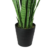 3ft. Potted Two-Tone Green Artificial Snake Plant