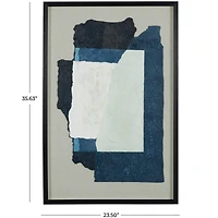 The Novogratz Gray & Blue Mixed Media Framed Canvas Wall Art