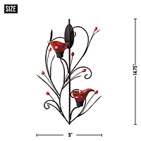 14.75" Ruby Blossom Candle Wall Sconce