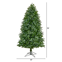 6.5ft. Pre-Lit Fraser Fir Artificial Christmas Tree, White LED Lights