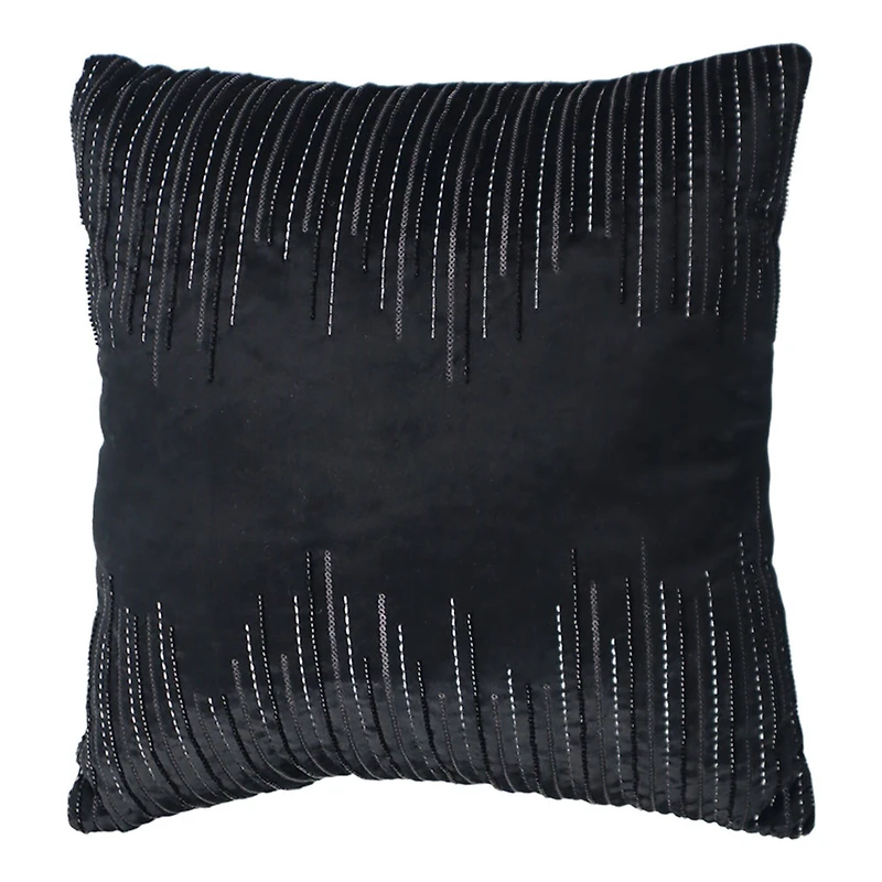 16" x 16" Black Velvet Throw Pillow by Ashland®
