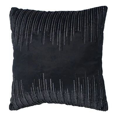 16" x 16" Black Velvet Throw Pillow by Ashland®