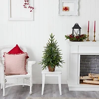 2.5ft. Pre-Lit Christmas Tree with Planter, Clear Lights