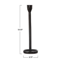 Hello Honey® 12'' Black Cast Iron Taper Candle Holder