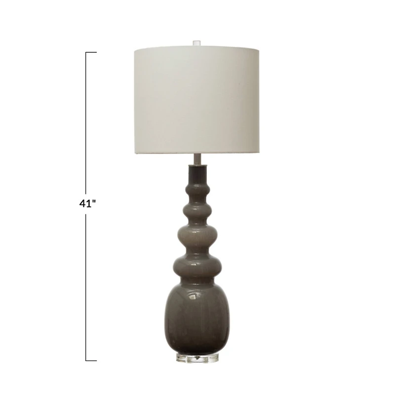Hello Honey® 41" Glass Floor/Table Lamp with White Linen Shade
