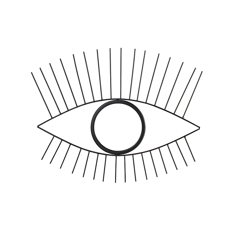 24" Black Metal Eye Wall Mirror