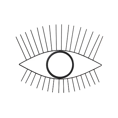 24" Black Metal Eye Wall Mirror