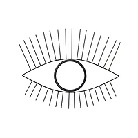 24" Black Metal Eye Wall Mirror