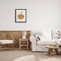 Stupell Industries Happy Jack-o-Lantern Smile Framed Floater Canvas Wall Art