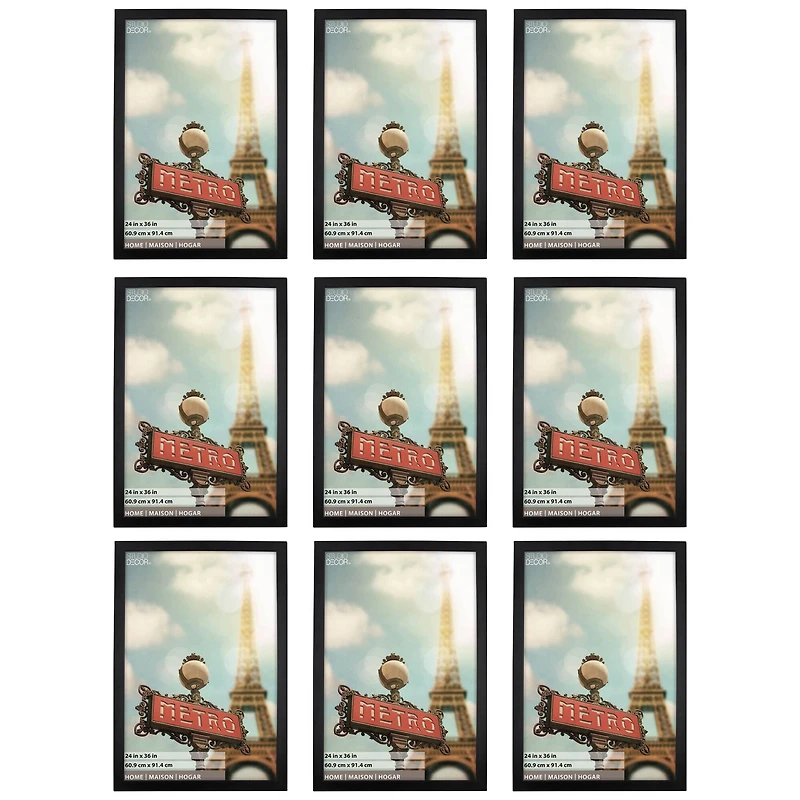 9 Pack: Black 24" x 36" Studio Frame, Home Collection by Studio Décor®