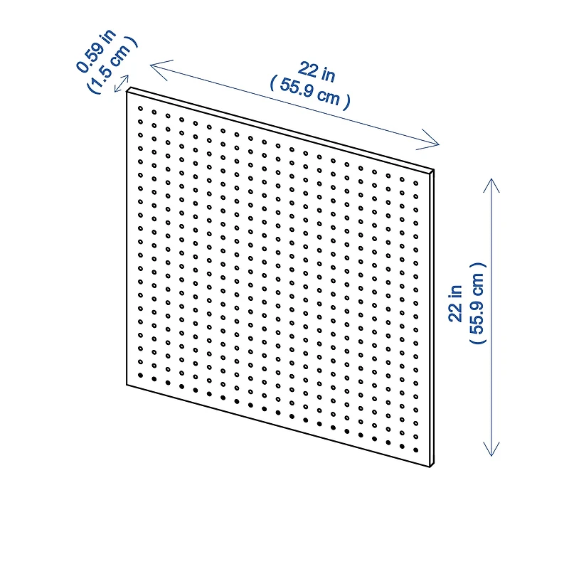 22" x 22" White Metal Pegboard by Simply Tidy®