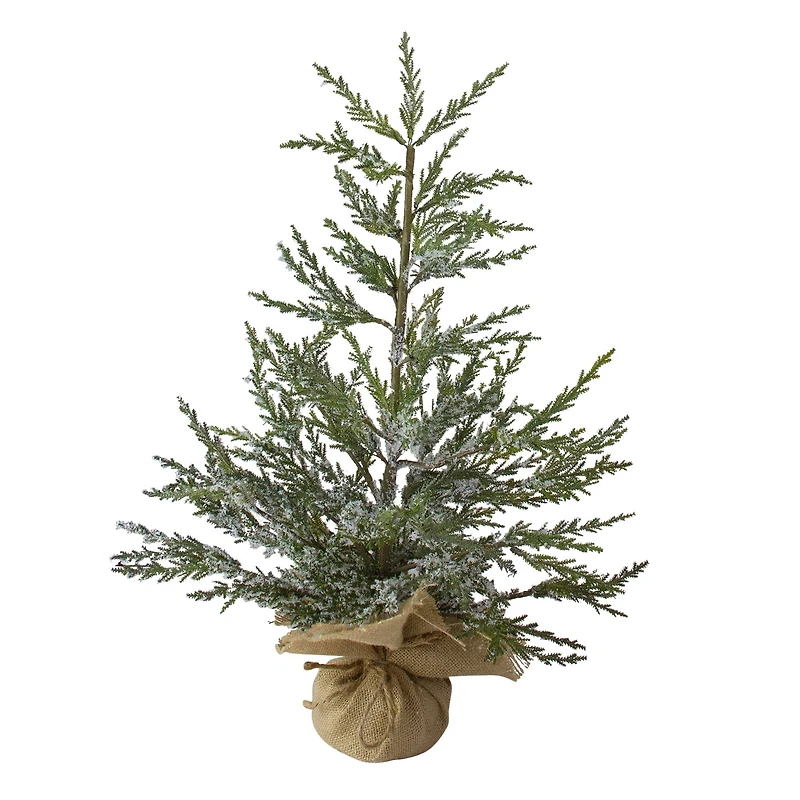 24" Unlit Real Touch™️ Iced Cedar Artificial Christmas Tree
