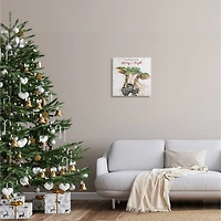 Stupell Industries Merry & Bright Holiday Cattle Canvas Wall Art